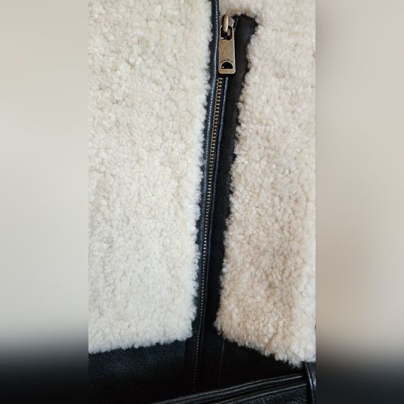 Scotch & Soda women's sheep hair and leather jacket size medium - Picture 12 of 16